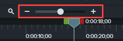 Curseur de zoom du plan de montage