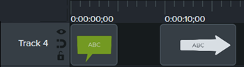 Exemple de vide entre des éléments multimédias dans le plan de montage