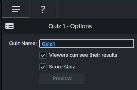 Interface de modification de la question