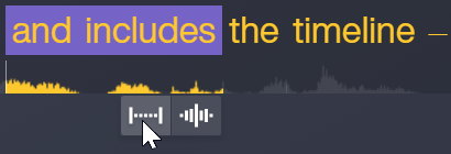 Bouton pour couper l’audio en dessous de la transcription