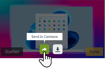 Bouton Envoyer à Camtasia sur un modèle du site Assets