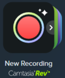Camtasia ホーム画面の [新規録画] オプション