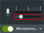 Camtasia Windows のマイク スライダー