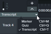 Liste déroulante du bandeau du plan de montage
