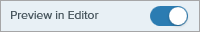 Option Aperçu dans Editor