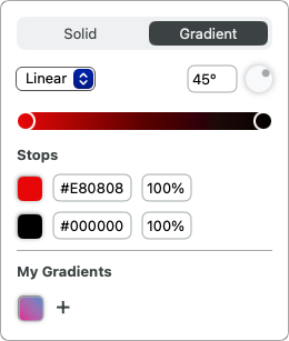 Verlaufs-Farbauswahl in Snagit für Mac
