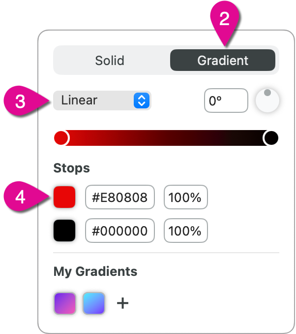 Color picker with labels