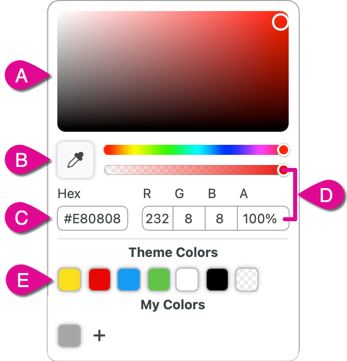 Gradient stop color picker