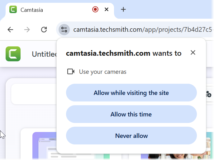 Chrome camera permissions