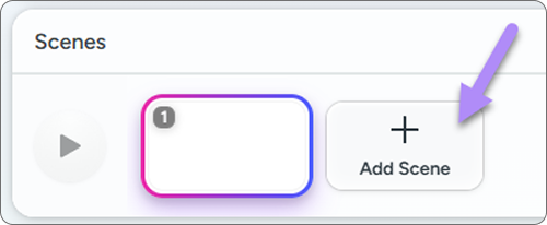 Screenshot of the Add Scene button in Camtasia online