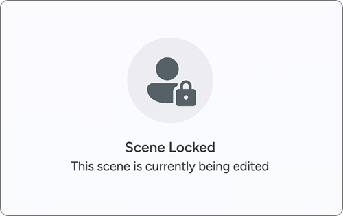 Screenshot of a locked scene warning in Camtasia online
