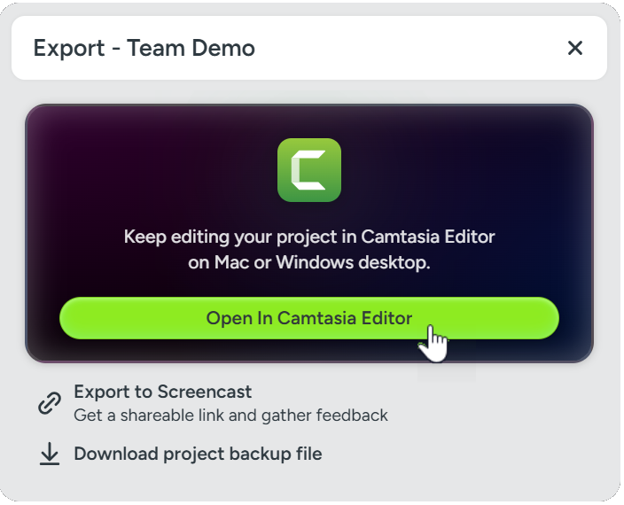 Export dialog