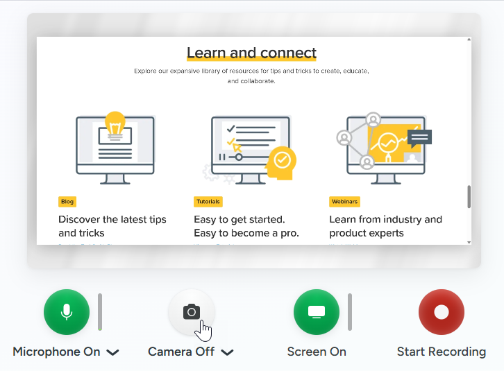 Camera toggle button