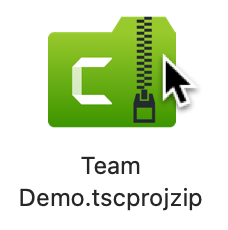 downloaded .tscprojzip file