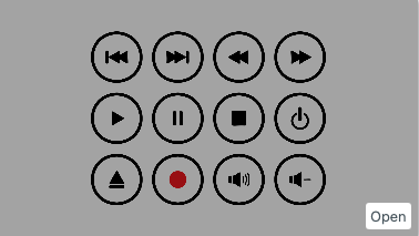Stamp set with Open button