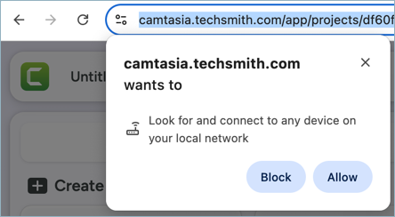Chrome local network message