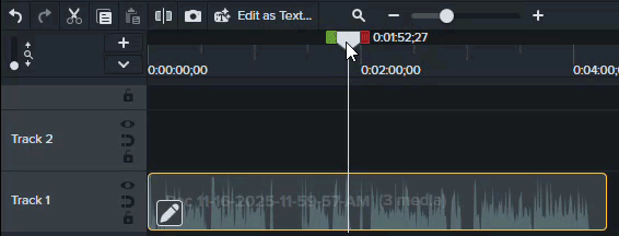 split Rev media on timeline