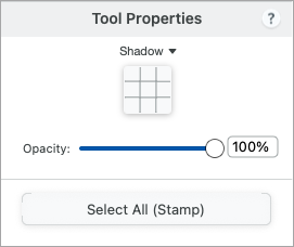 Stamp tool properties on Mac