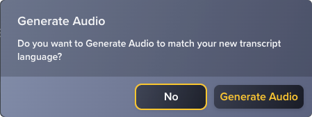 Prompt to regenerate audio
