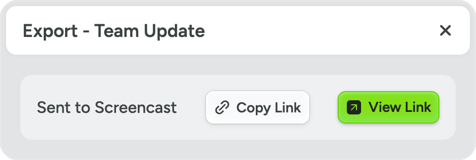 Sent to Screencast confirmation