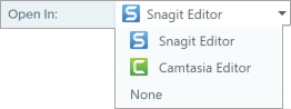 Open In dropdown menu