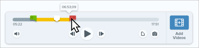 Red and blue selection handles on the timeline