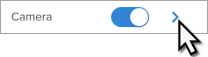 Flèche des options de la caméra