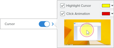 Opciones de efectos del cursor en Windows
