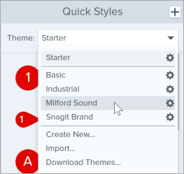 Theme dropdown