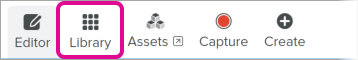Library button in the Editor toolbar