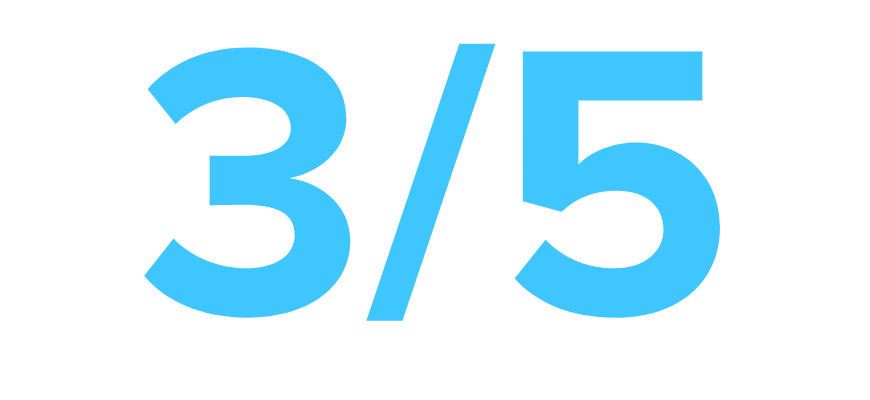 3 out of five