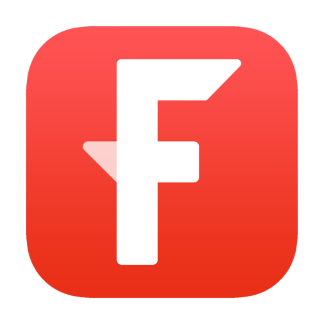 Fuse logo - capital F in a red box