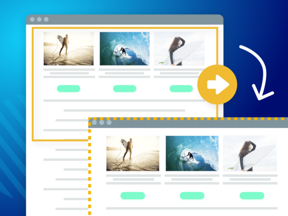 Visual showing a full webpage with a highlighted section being extracted into a smaller screenshot, indicating workflow documentation or screen capture.