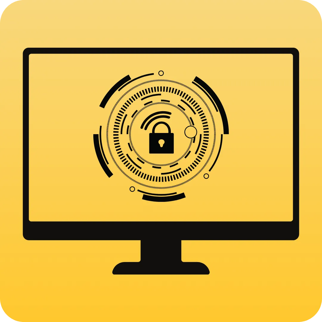 computer screen with lock on it