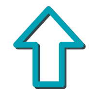 blue and gray up arrow