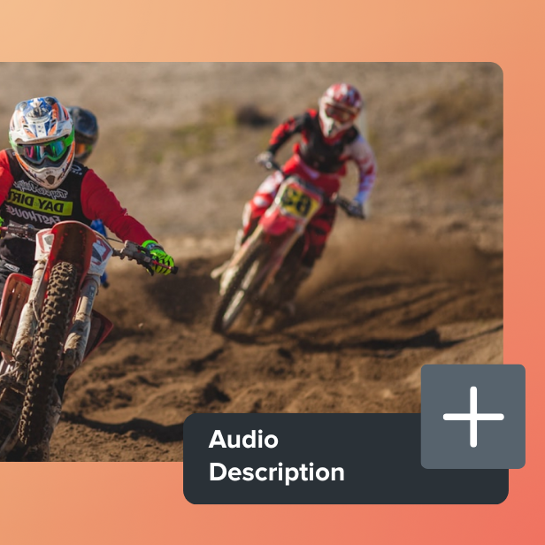 Video with "audio description" and plus sign.