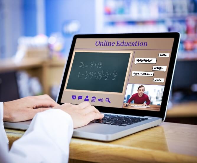 online video course with captions